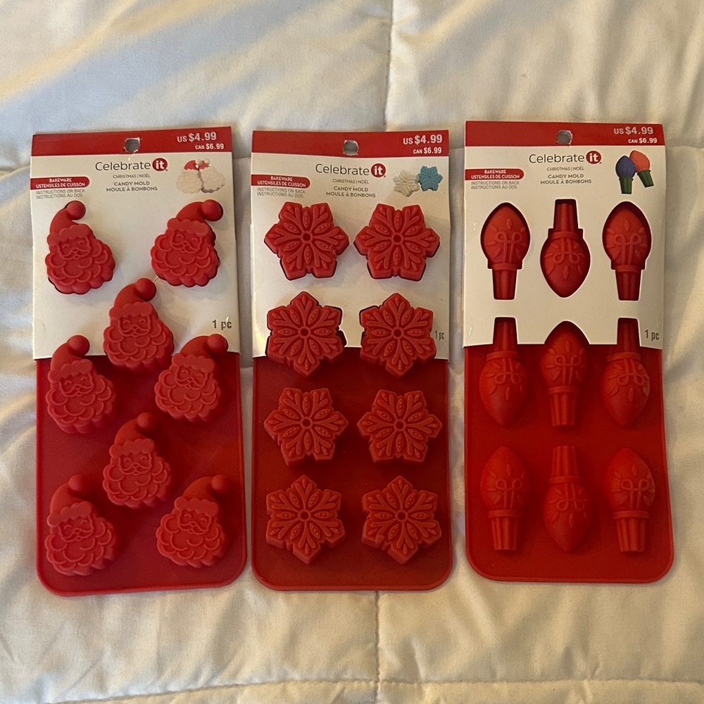 Celebrate It Festive Red Silicone Mold Trio